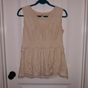 Adiva cream lace tank